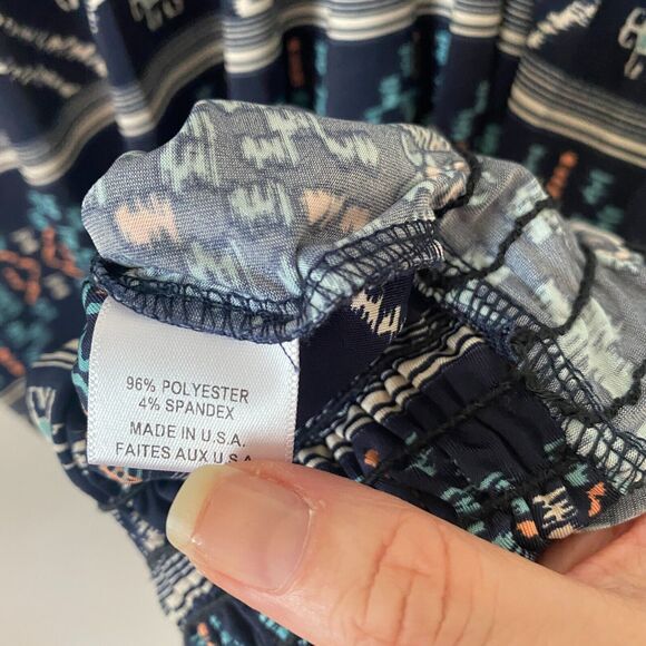 Revolve Misa Los Angeles Poppy Off Shoulder Aztec Navy Midnight Desert Dress SM - Picture 6 of 11